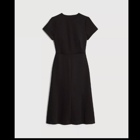 ANN TAYLOR THE MIDI DOUBLE KNIT FLARE BLACK DRESS $159 NWOT 6 P - Picture 3 of 10